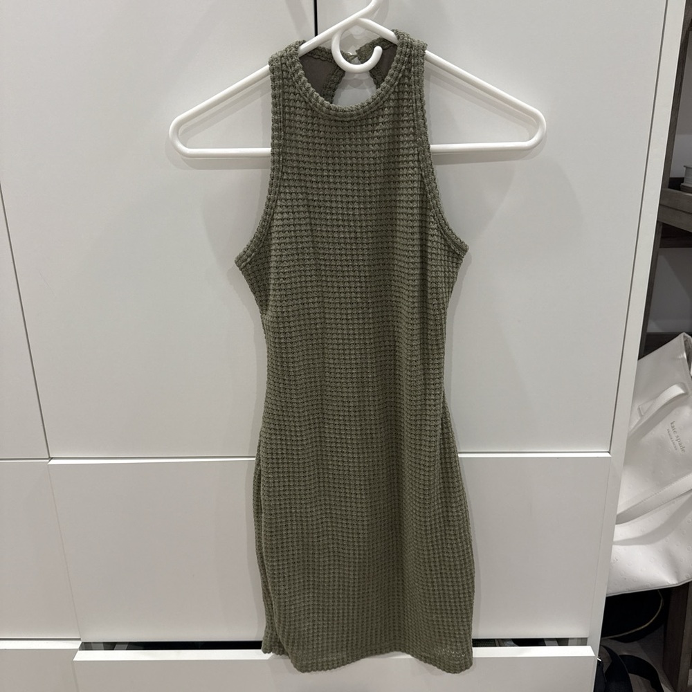 Sleeveless Olive Knit Dress